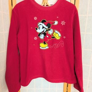 Disney Red Long Sleeve Sweater with Mickey Design